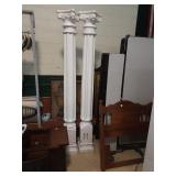 Pair of tall wood pillars