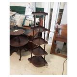 Corner floor shelf unit