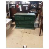 Old green storage chest