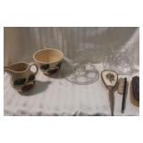 Assorted Glassware & Brushes
