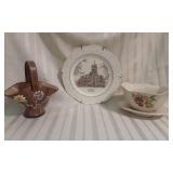 Basket Vase and Plate