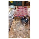 George briard Drinking glasses & burbon bottle