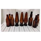 Amber glass bottles
