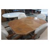 Oak Dining Set w/Rolling Chairs Oak Dining Set w/Rolling Chairs