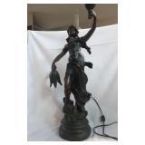 A Moreau brone figural lamp A Moreau brone figural lamp