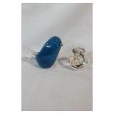 Glass Bird & Oyster w/Pearl paperweights Glass Bird & Oyster w/Pearl paperweights