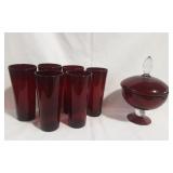 Red Glassware Items Red Glassware Items