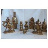 Gold Tone Nativity Set