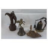 Copper Ashtray, Vase, Bell