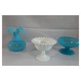 Fenton Glass Dishes & Vase