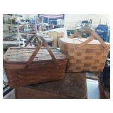 Pair of wicker picnic baskets
