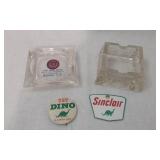 Vintage Glass Gulf Ashtrays & Advertising Items