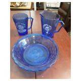 Shirley temple blue glass set