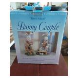 Fabric mache bunny couple