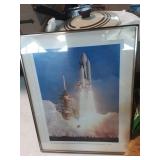 Framed picture of Columbia space shuttle launch