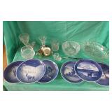 Christmas Plates & Cut Glass