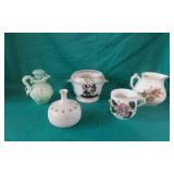 Mustache Cup & Porcelain Trinkets