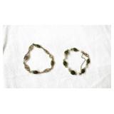 2 gold Jade bracelets
