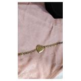 Gold and sterling locket bracelet