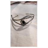 Sterling bangle with black annox stone