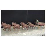 Cast iron wagon & horses