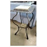 Antique marble& brass side table