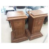 Pair of vintage oak stands