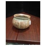 Designed and painted flared rim bowl