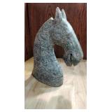 Jade horse head sculpture
