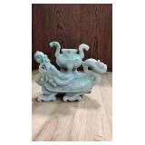 Jade Turtle Dragon candle holder