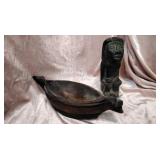 Grease bowl & stone idol