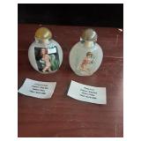 Pair of glass snuff jars