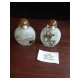 Pair of Glass snuff jars