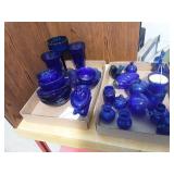 Cobalt blue glass ornament lot