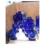 Blue cobalt glass stemware