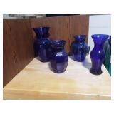 Large cobalt blue glass vases