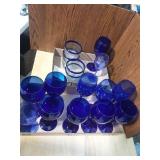 Cobalt blue glasses and stemware