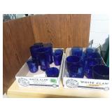 Blue cobalt cups and glasses