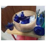 Assorted Blue Glass lot