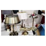5 brass vintage lamps