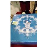 Musical acrylic lighted wreath with snowman