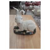 Cut Glass glasses and bunny figurines