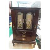 Jewelry box with multiple compartments and mirror