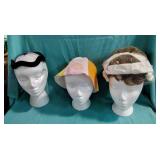 3 vintage hats