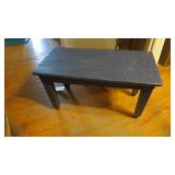 Blue painted bench