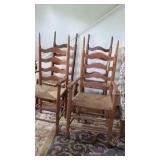 4 wicker bottom ladder back chairs