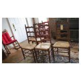 4 bottom ladder back chairs