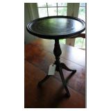 Leather pie crust table