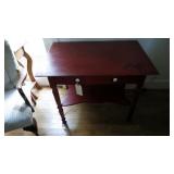 Red painted table