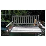 Outdoor wooden porch swing